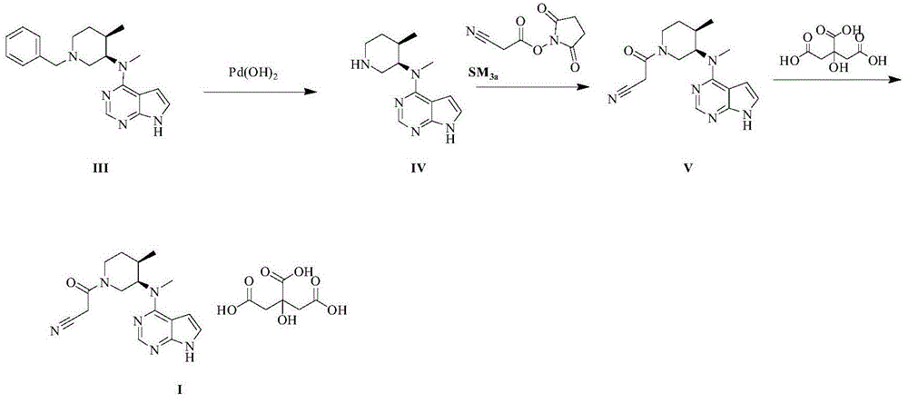 Industrial production method applicable to citric acid tofacitinib