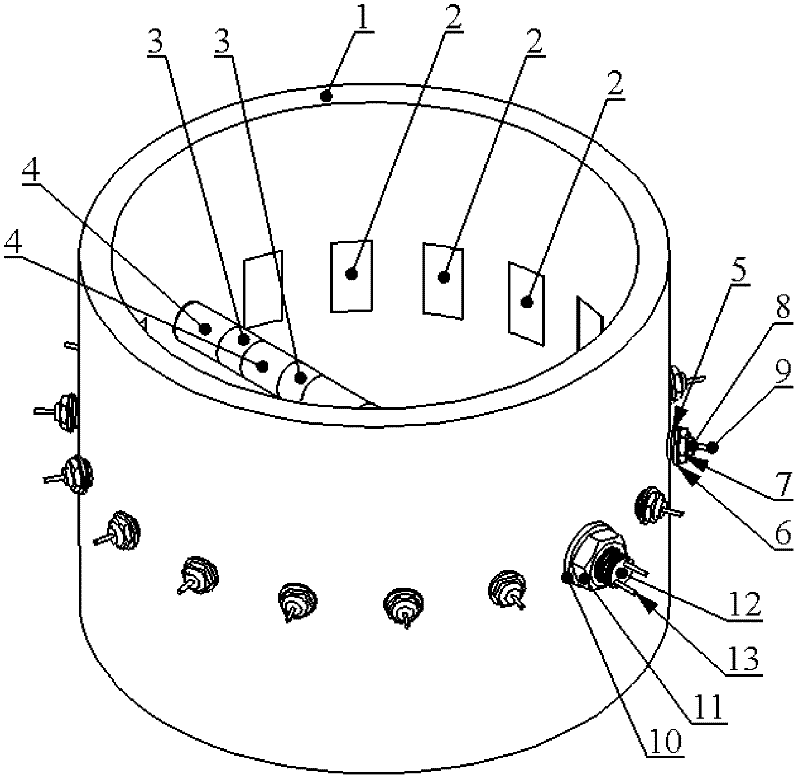 Internal and external composite array sensor for detecting process parameter of fluid in pipeline