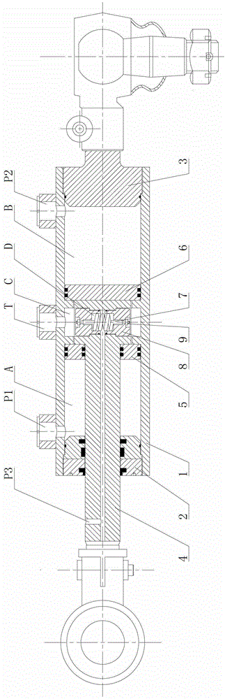 Hydraulic centering cylinder with mechanical lockup function