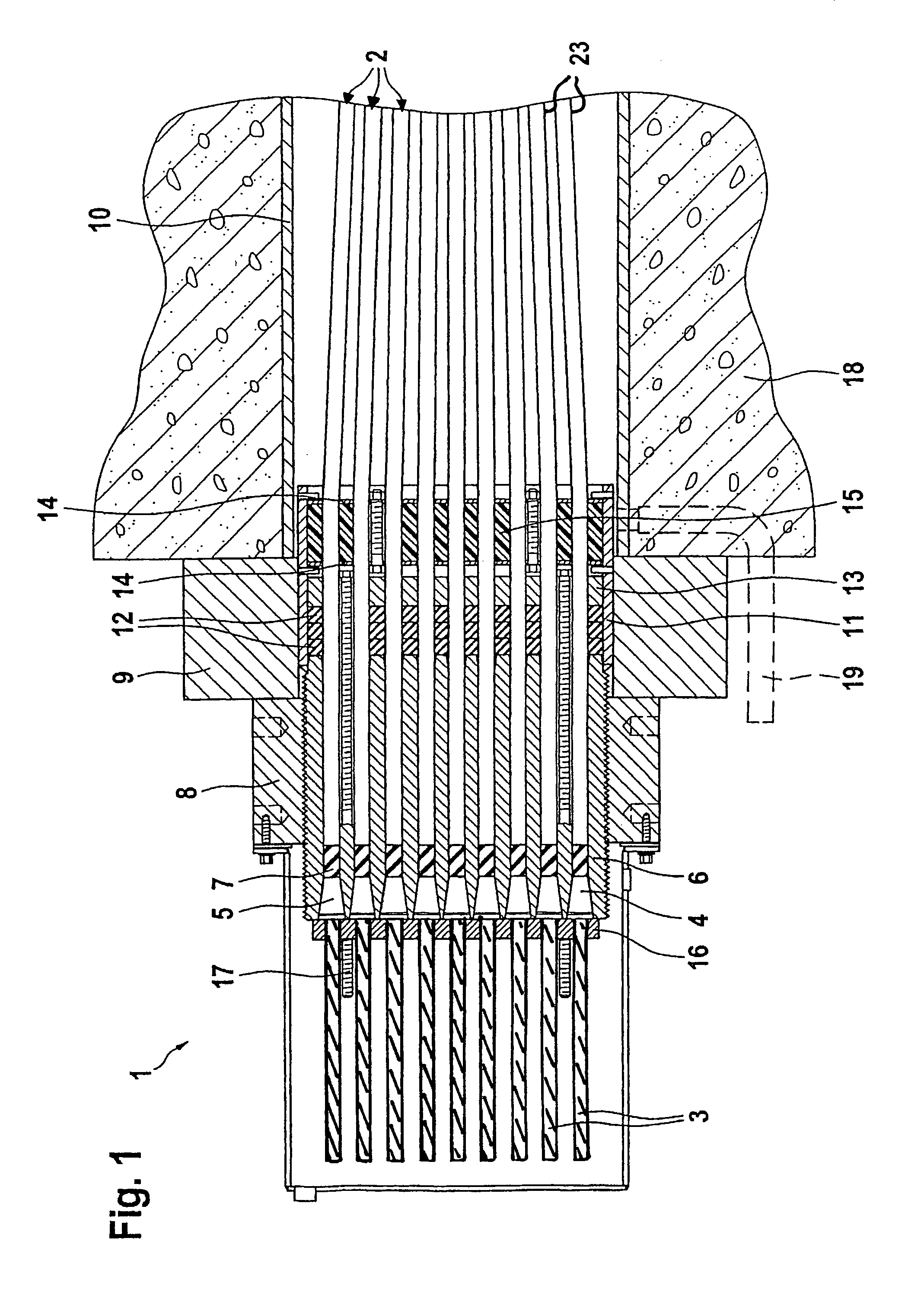 Anchoring device for a corrosion-resistant tension member, particularly an inclined cable for a cable-stayed bridge