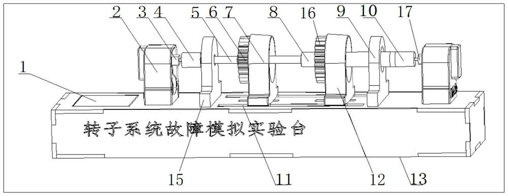 Small-sized double-rotor fault simulation experiment table and fault diagnosis simulation method