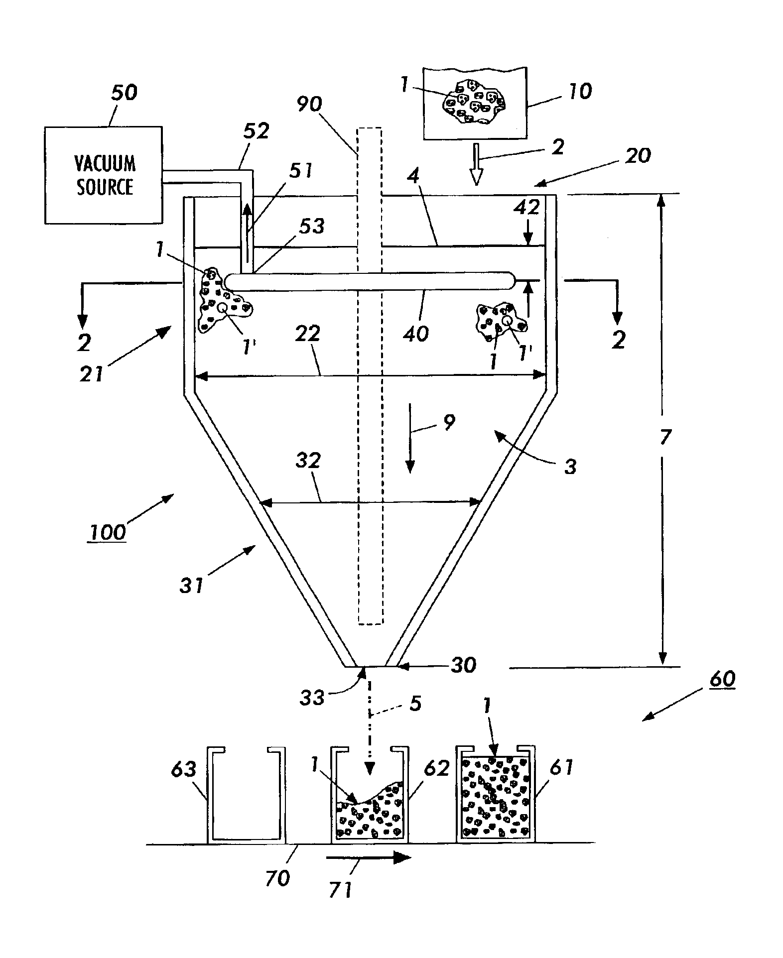 Method of dispensing particles, a particle filling line, and apparatus for dispensing particles