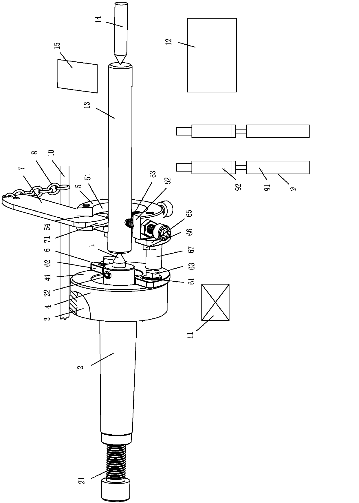 Workpiece clamping device and workpiece clamping method for cylindrical grinding machine