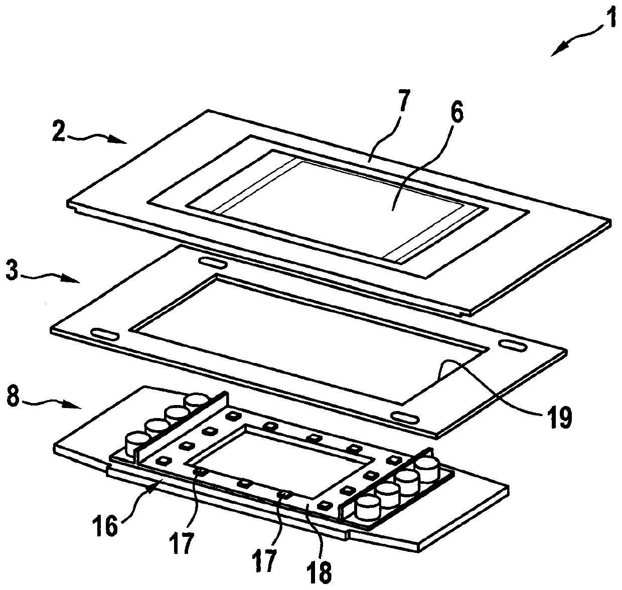 Operating device for a vehicle, vehicle