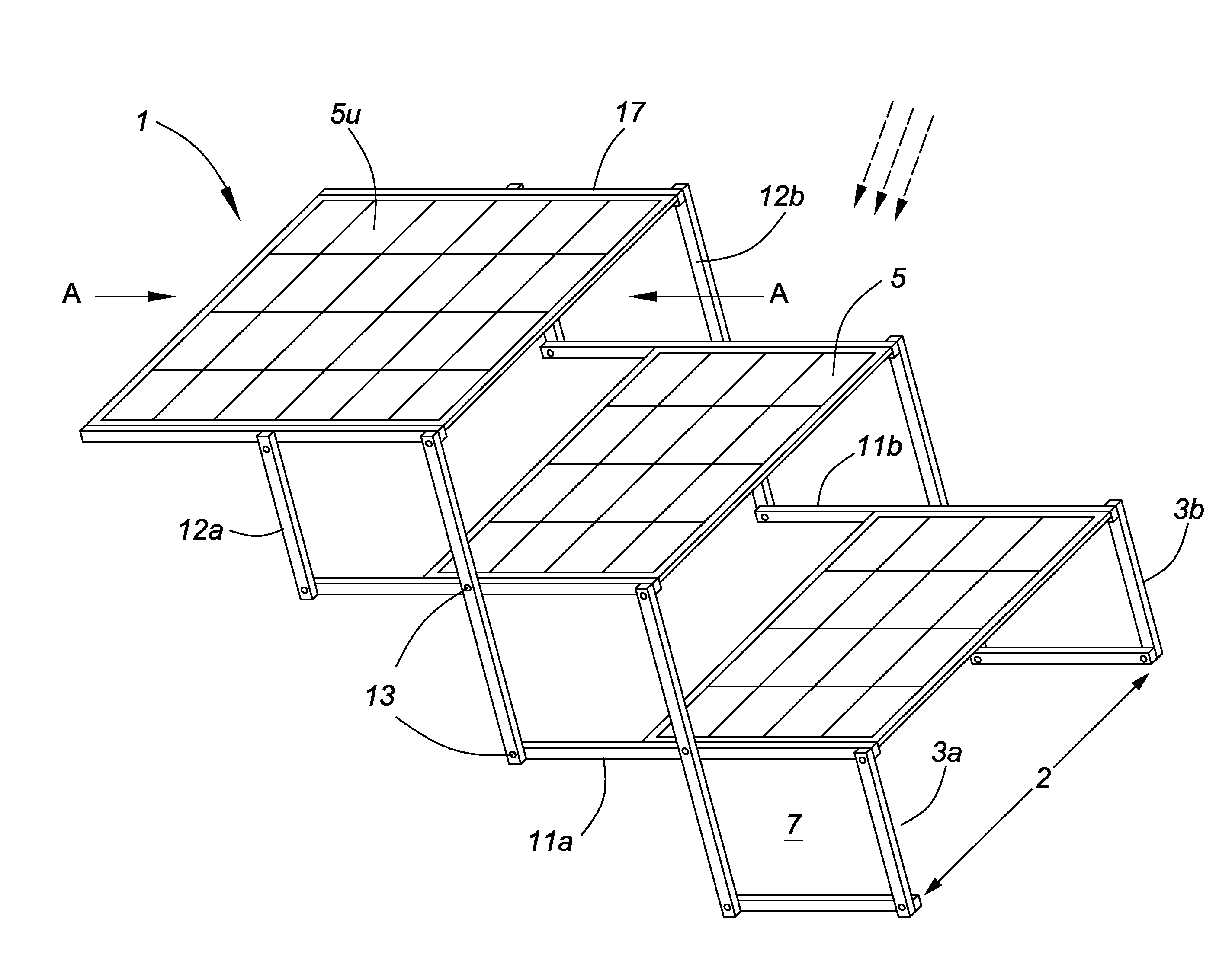 Deployable Photovoltaic Array and Collapsible Support Unit Thereof