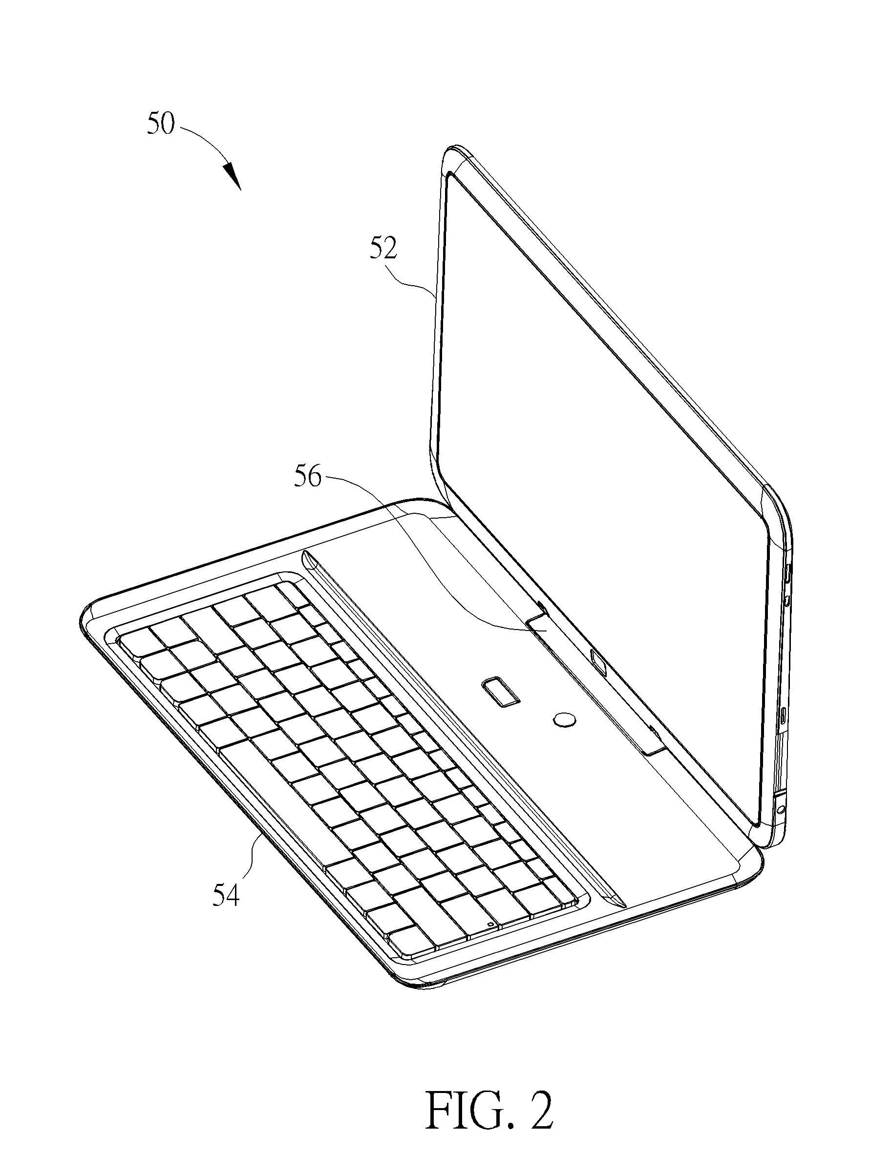 Portable electronic device with different modules capable of being detached or connected by magnetic attraction force