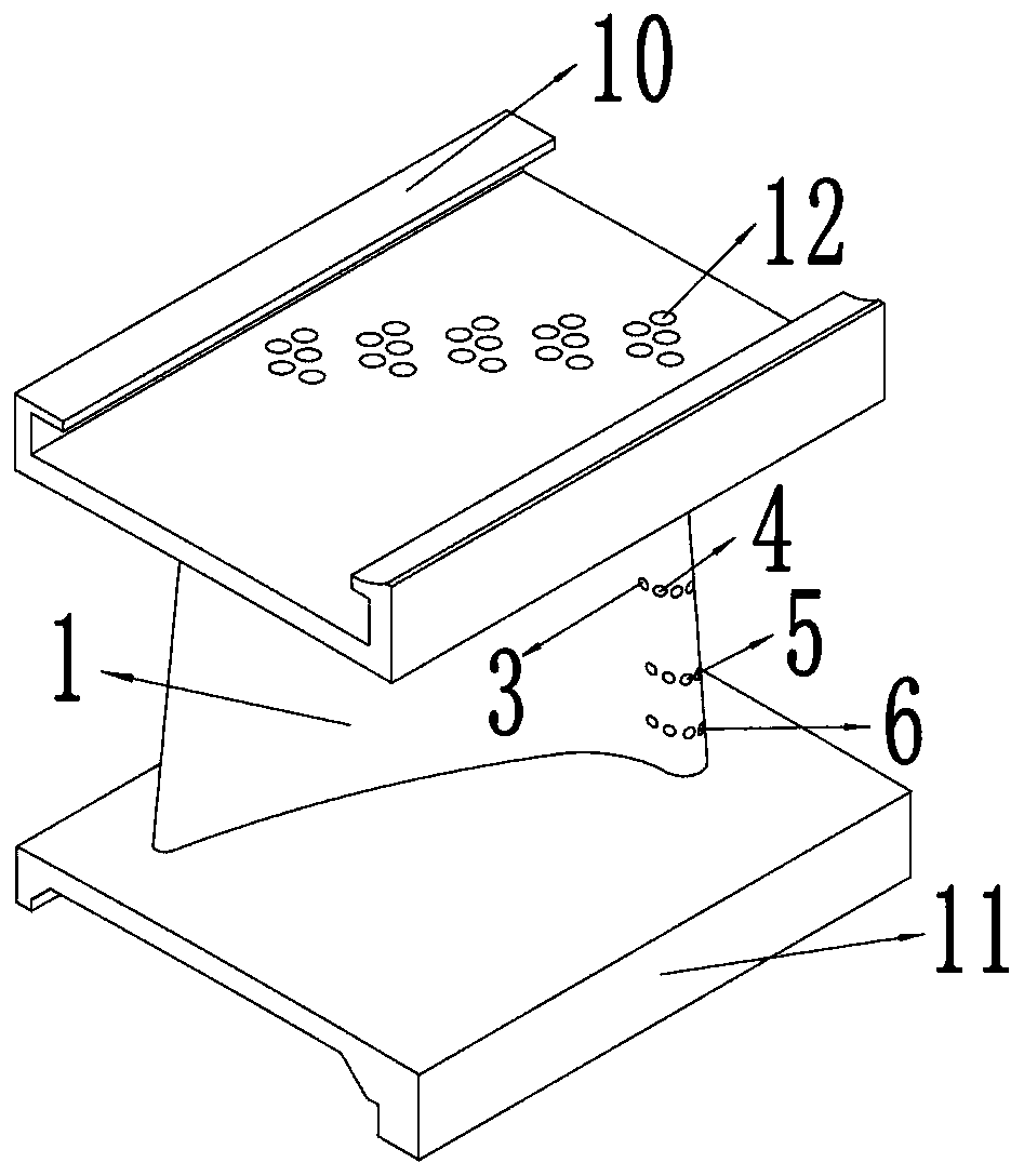Tenon-type turbine blade with five pressure sensing holes on elementary-stage front edge
