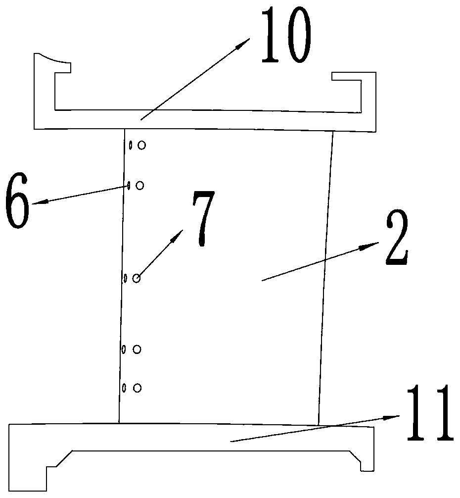 Tenon-type turbine blade with five pressure sensing holes on elementary-stage front edge