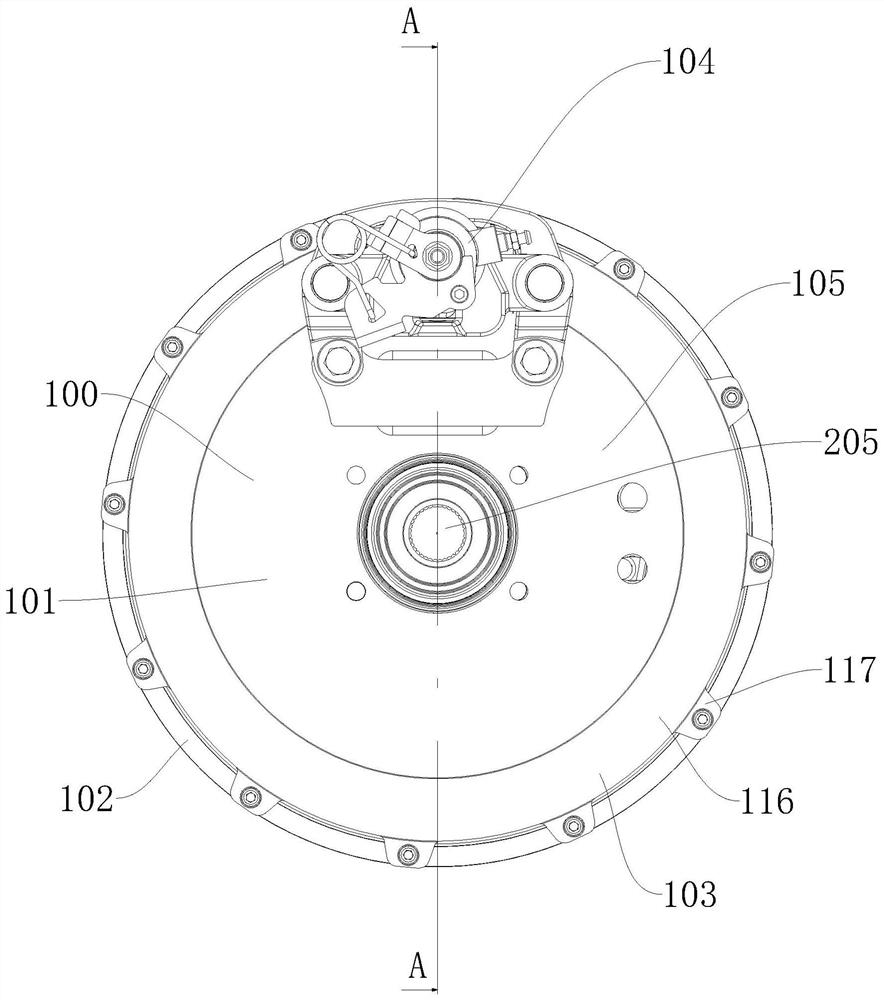 Integrated structure of brake and hub motor