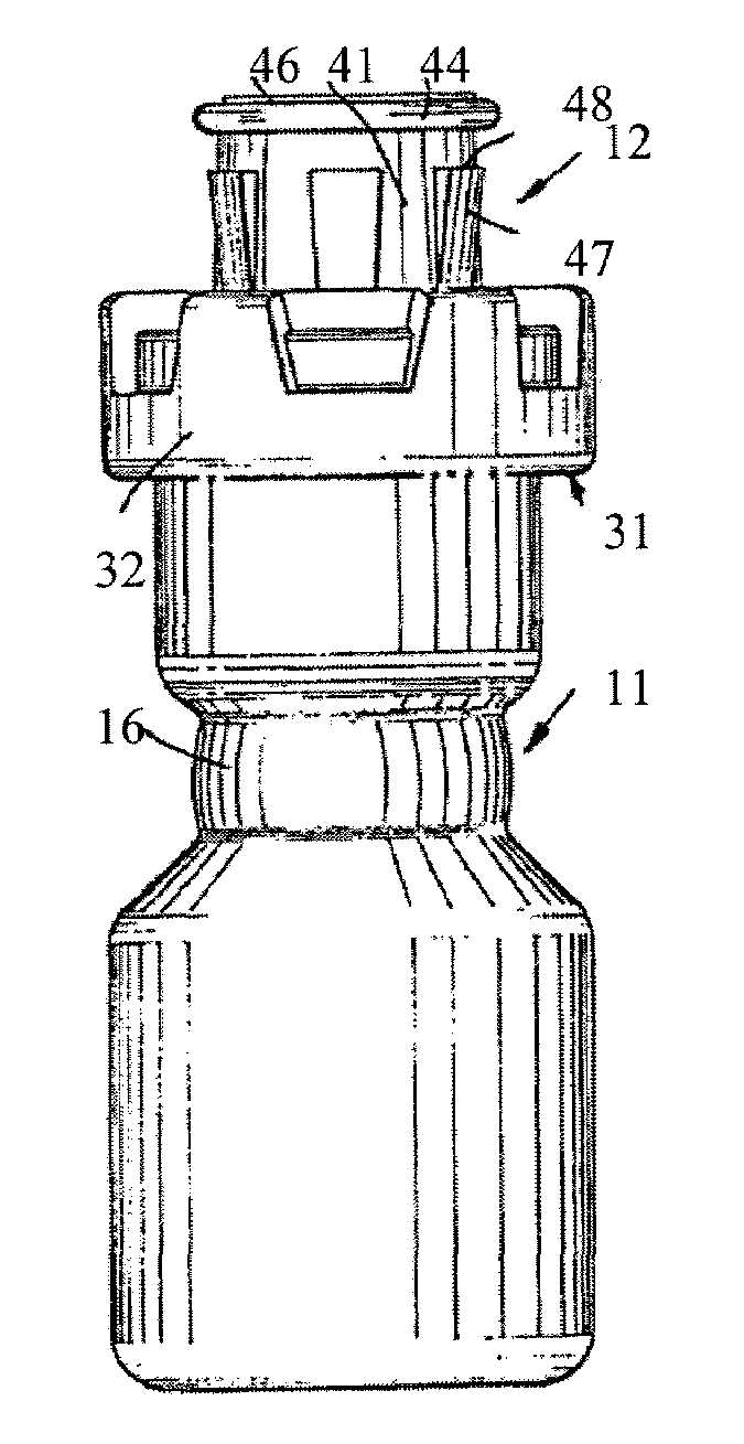 Injectable pharmaceutical suspension in a two-chamber vial