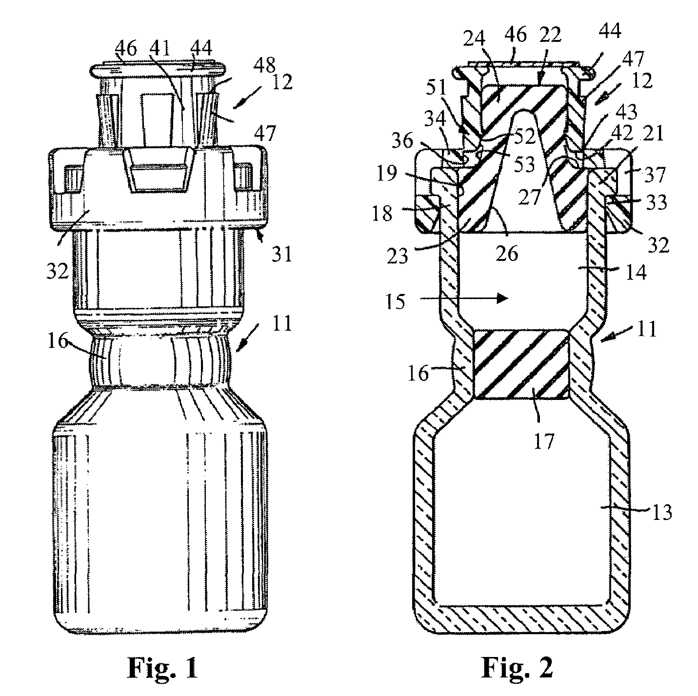 Injectable pharmaceutical suspension in a two-chamber vial