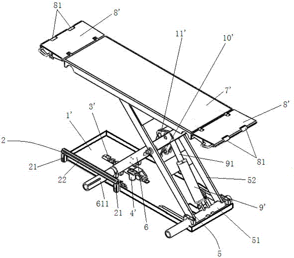 A low-position small scissor car lift with anti-rollover function and its use method