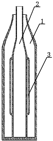 Inner and outer double-cavity bottle body with hierarchical visual effect