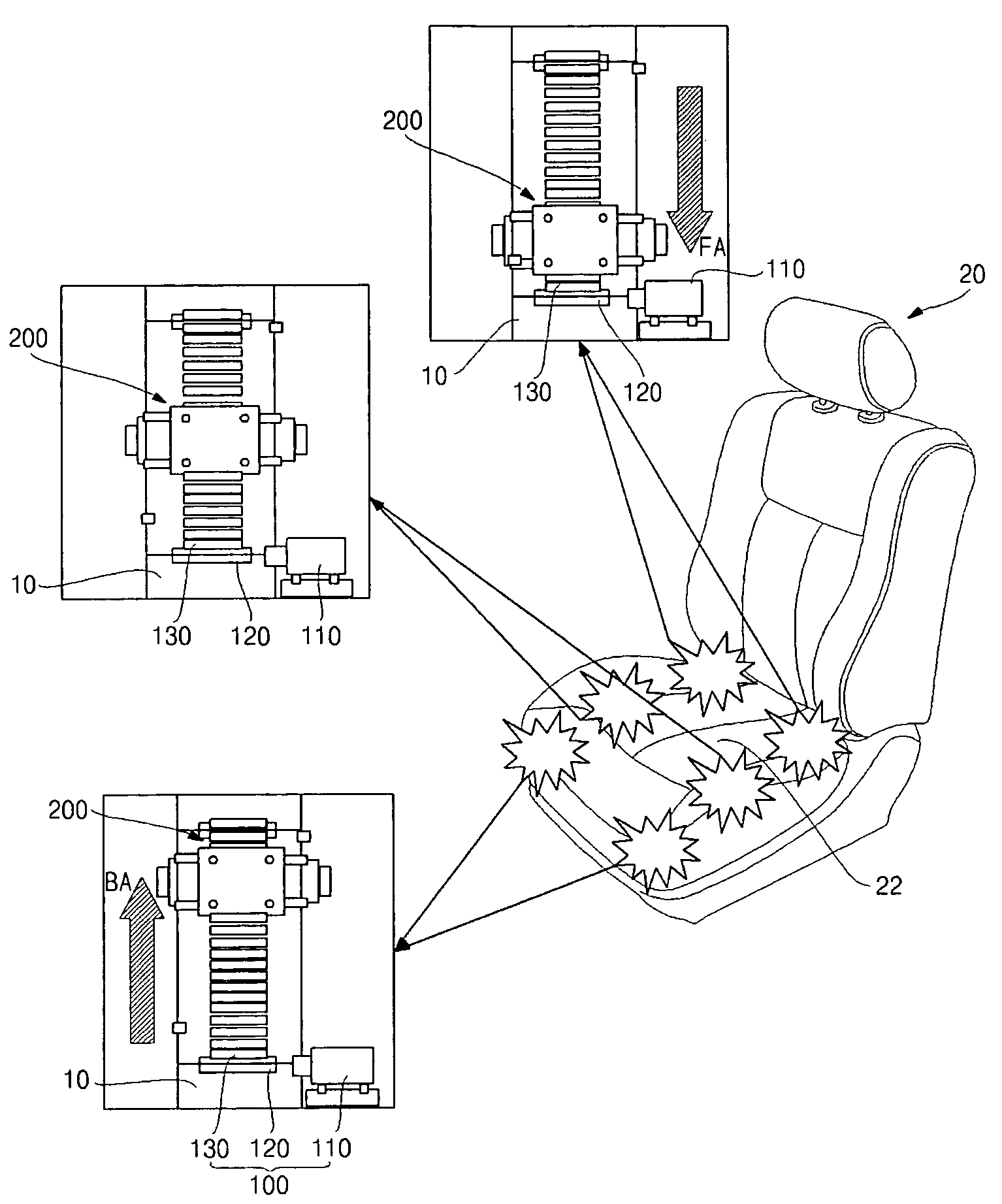 Vehicle direction guide vibration system and method