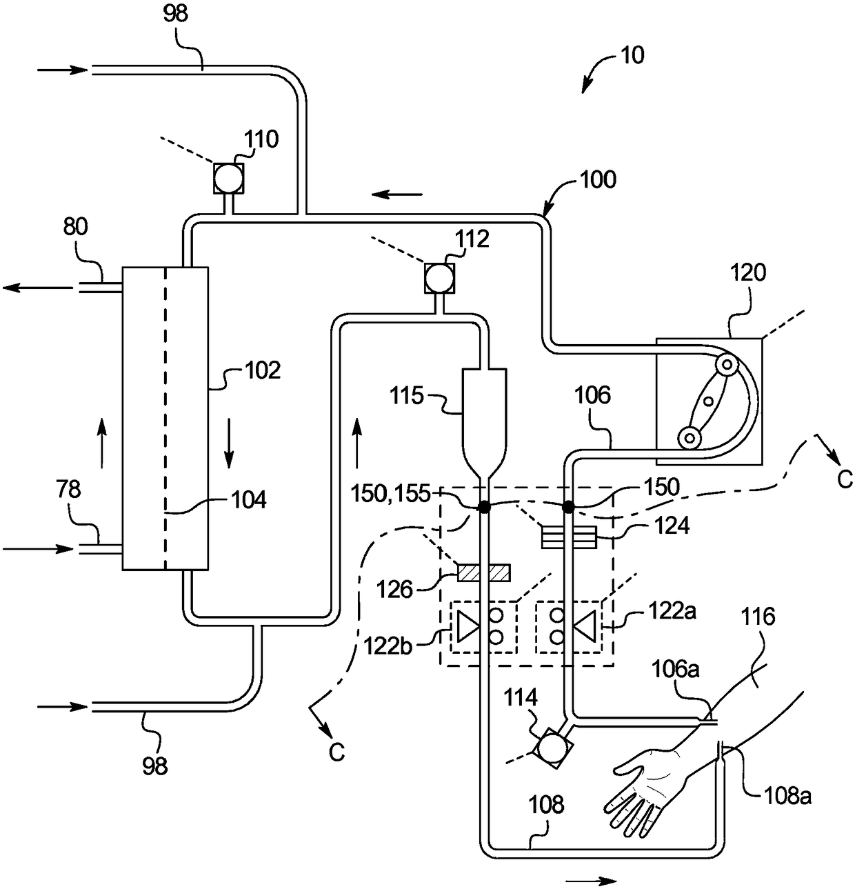 Dialysis system and method including flow path insulator