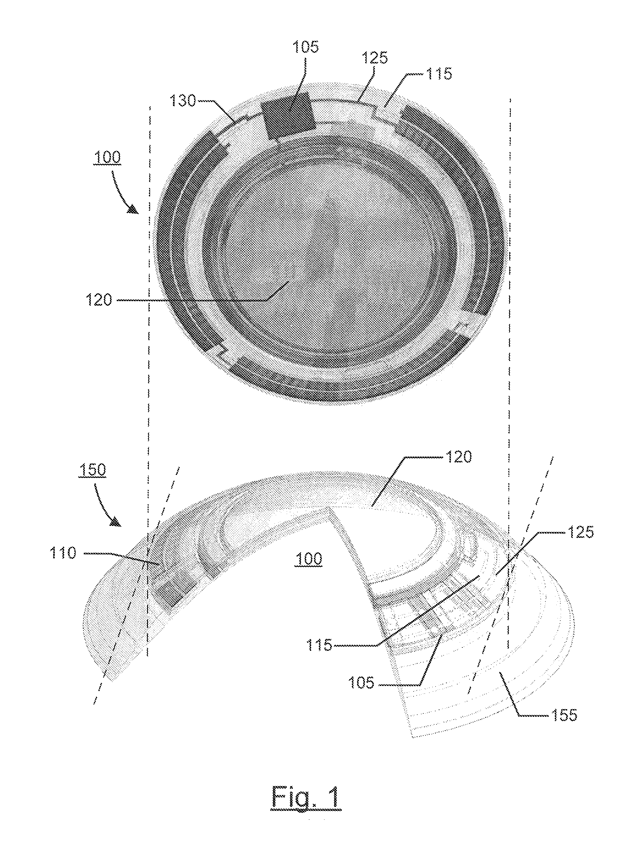 Method and ophthalmic device for providing visual representations to a user
