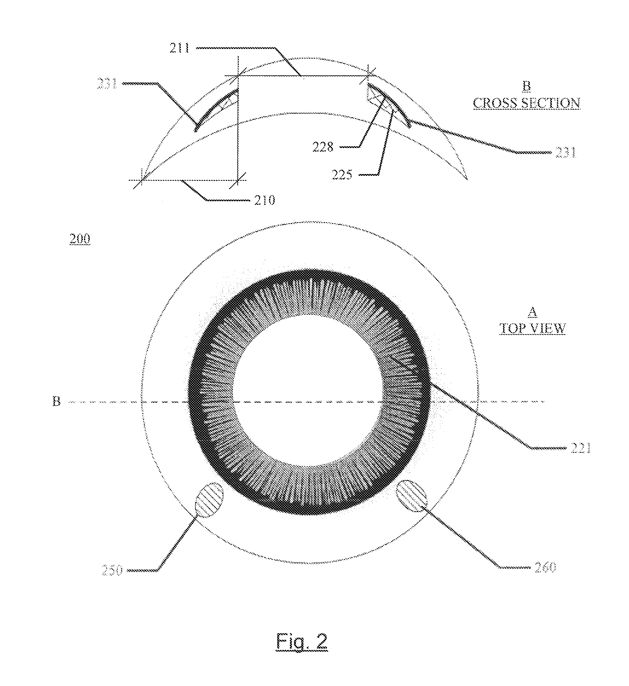 Method and ophthalmic device for providing visual representations to a user