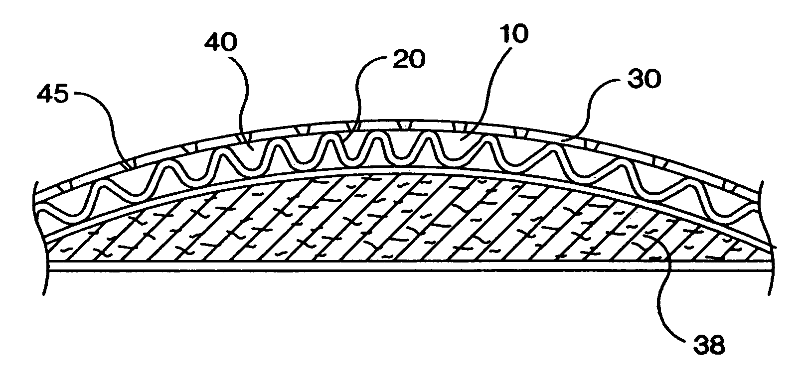 Structured material having apertures and method of producing the same