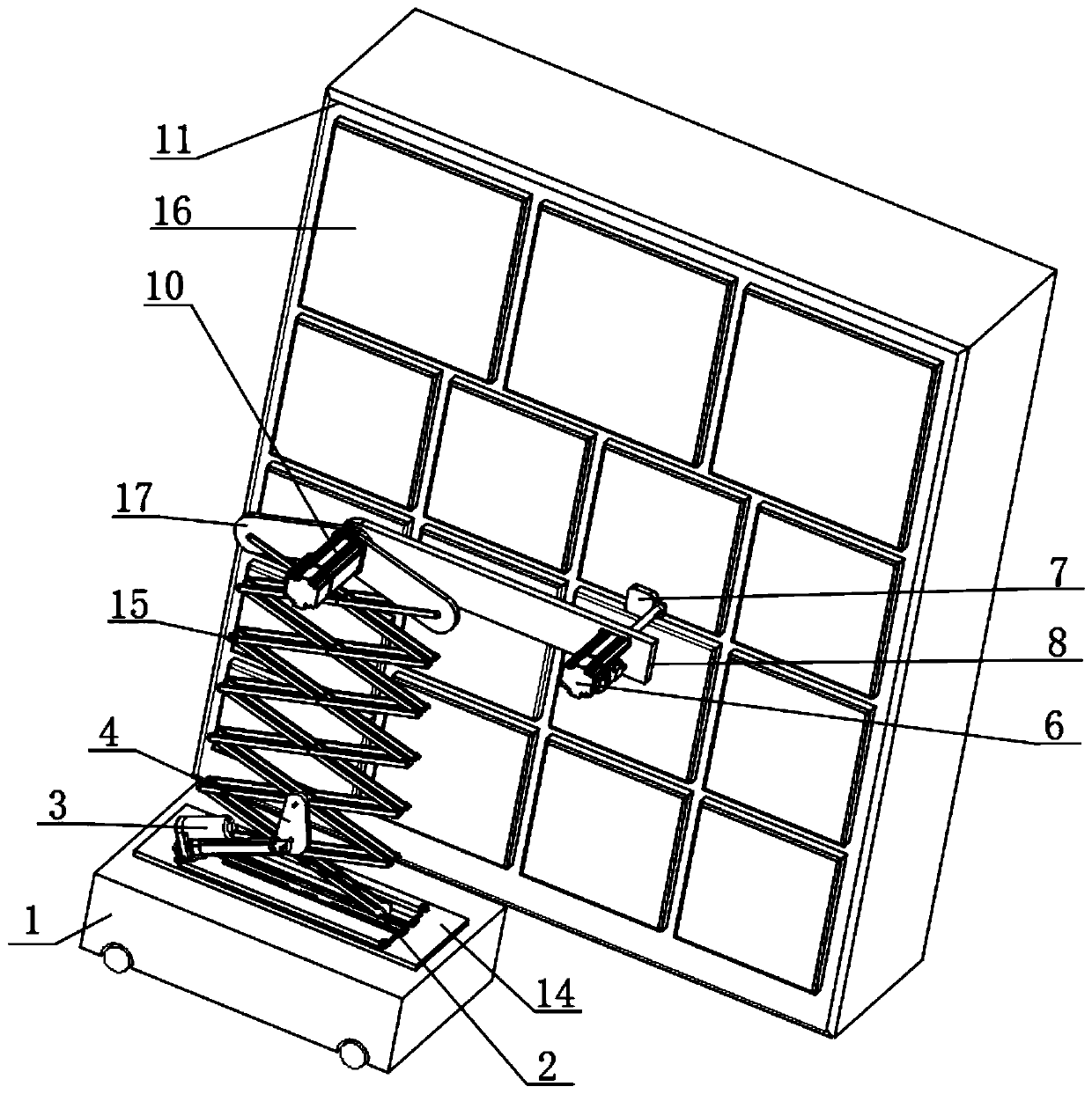 Lifting and rotating drawer taking automatic moving old people assisting robot and object taking method thereof