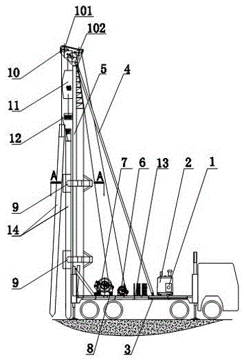 A hydraulic fully automatic pile driver with a free lowering hoist to drive a heavy hammer