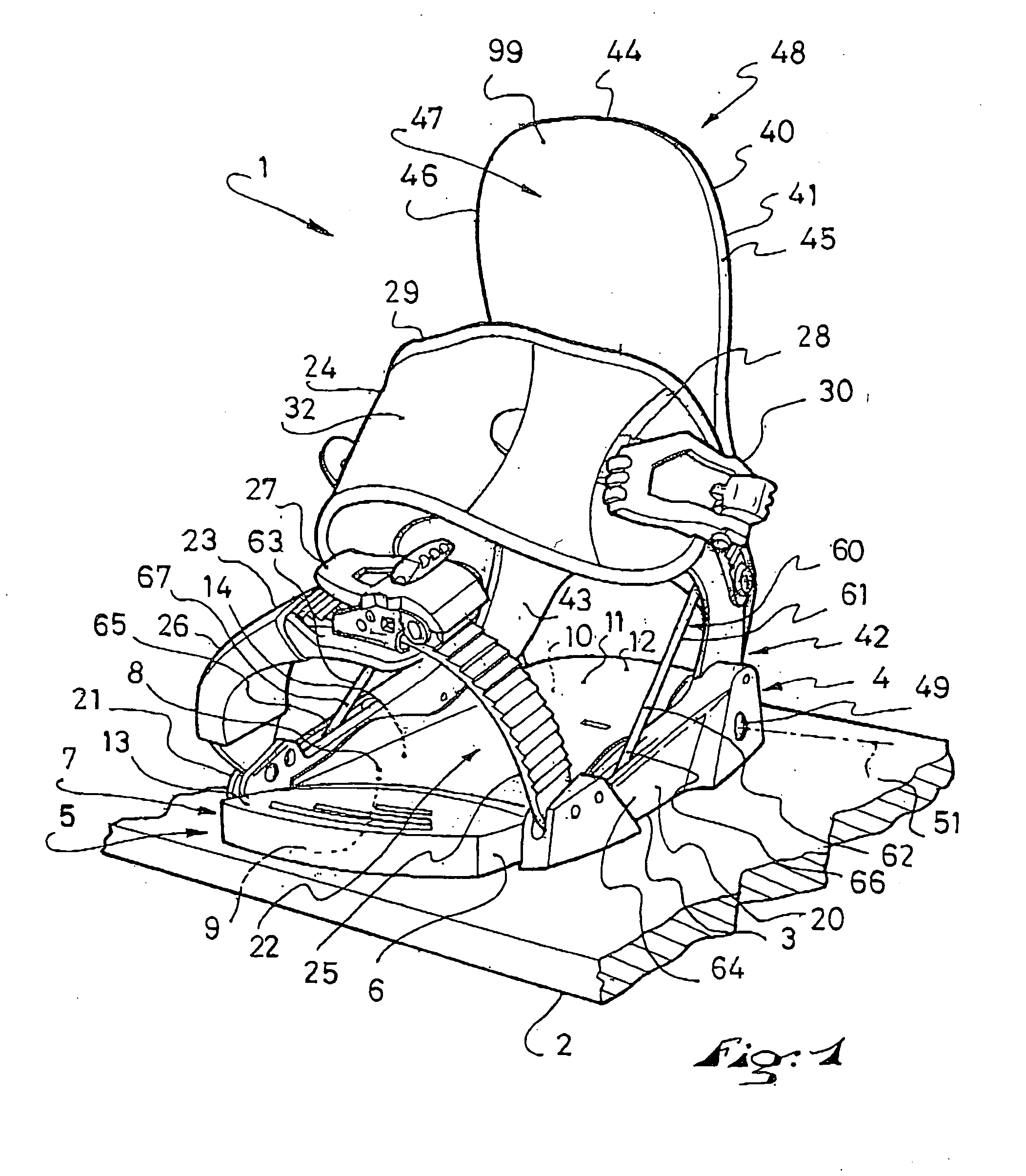 Device for retaining a foot or a boot on a sports apparatus
