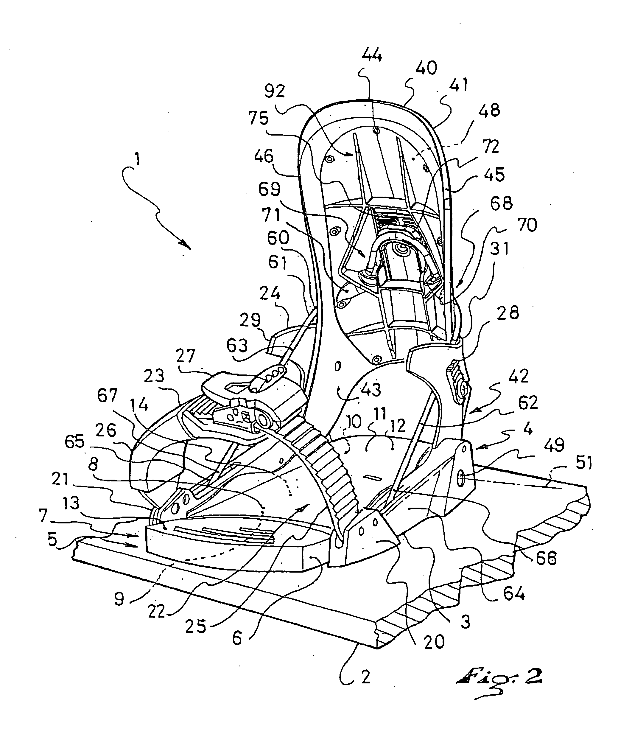 Device for retaining a foot or a boot on a sports apparatus