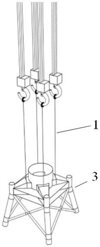 Attitude control method for splash zone of offshore wind power multi-barrel jacket foundation