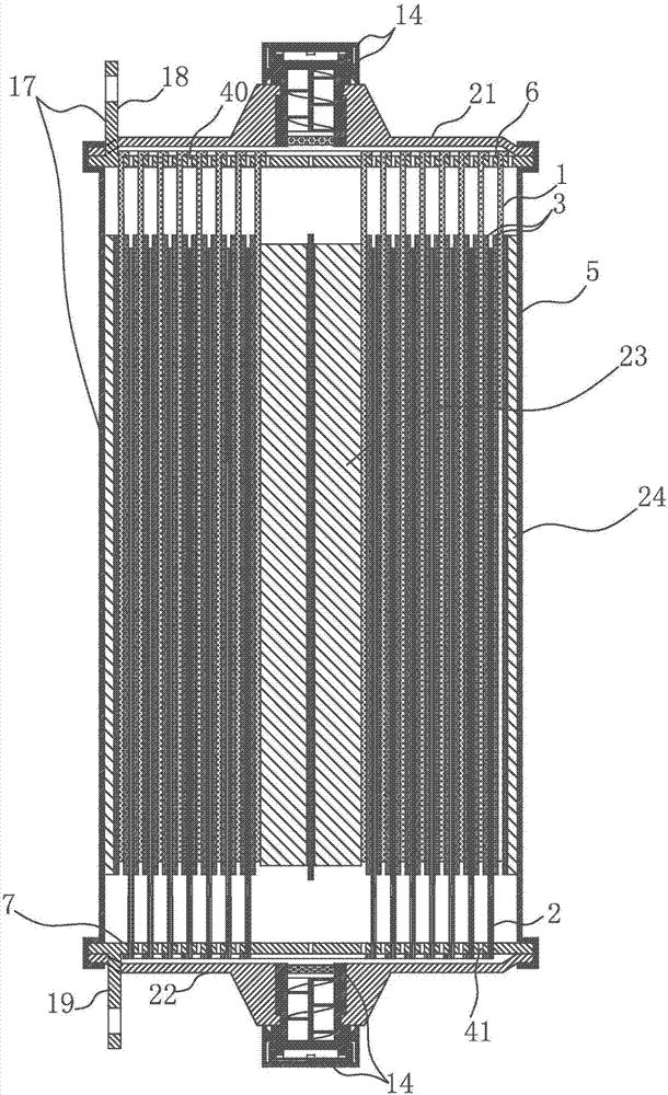 Wound battery with asymmetric composite mesh electrodes, perforated collector plates and double-membrane safety valves