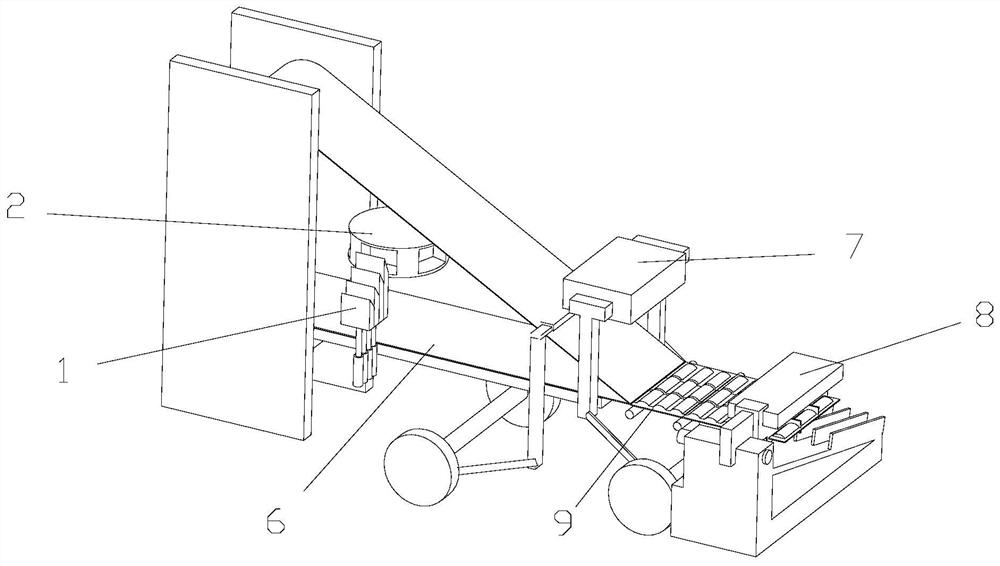 A bag-packing mechanism and batch-packing method for neatly arranged roasted eel pieces after roasting