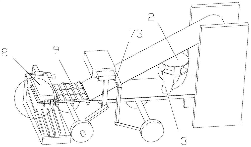 A bag-packing mechanism and batch-packing method for neatly arranged roasted eel pieces after roasting