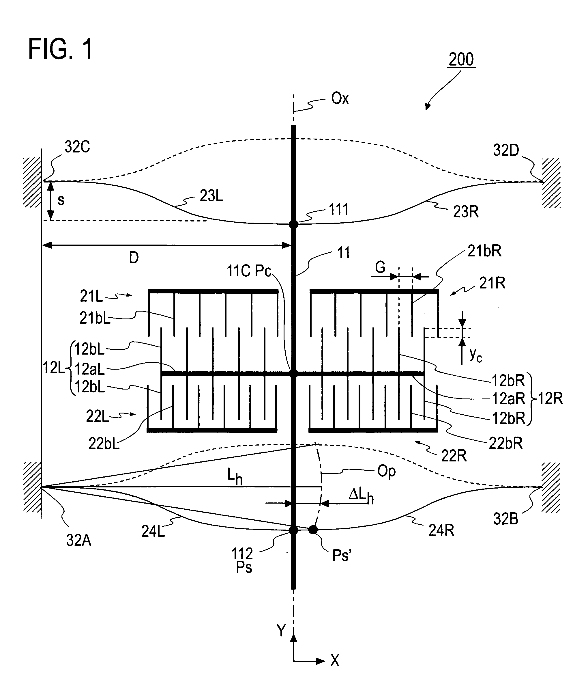 Electrostatic actuator with interdigitated electrode structure