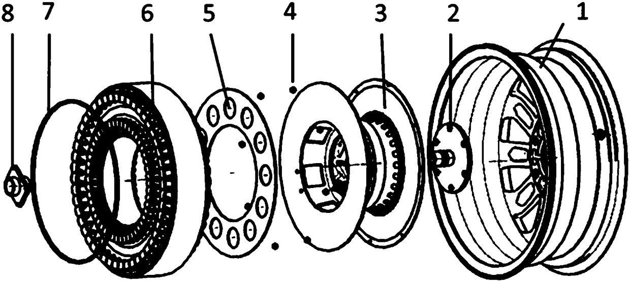 Hub motor driving system of double-rotor motor integrated drum brake