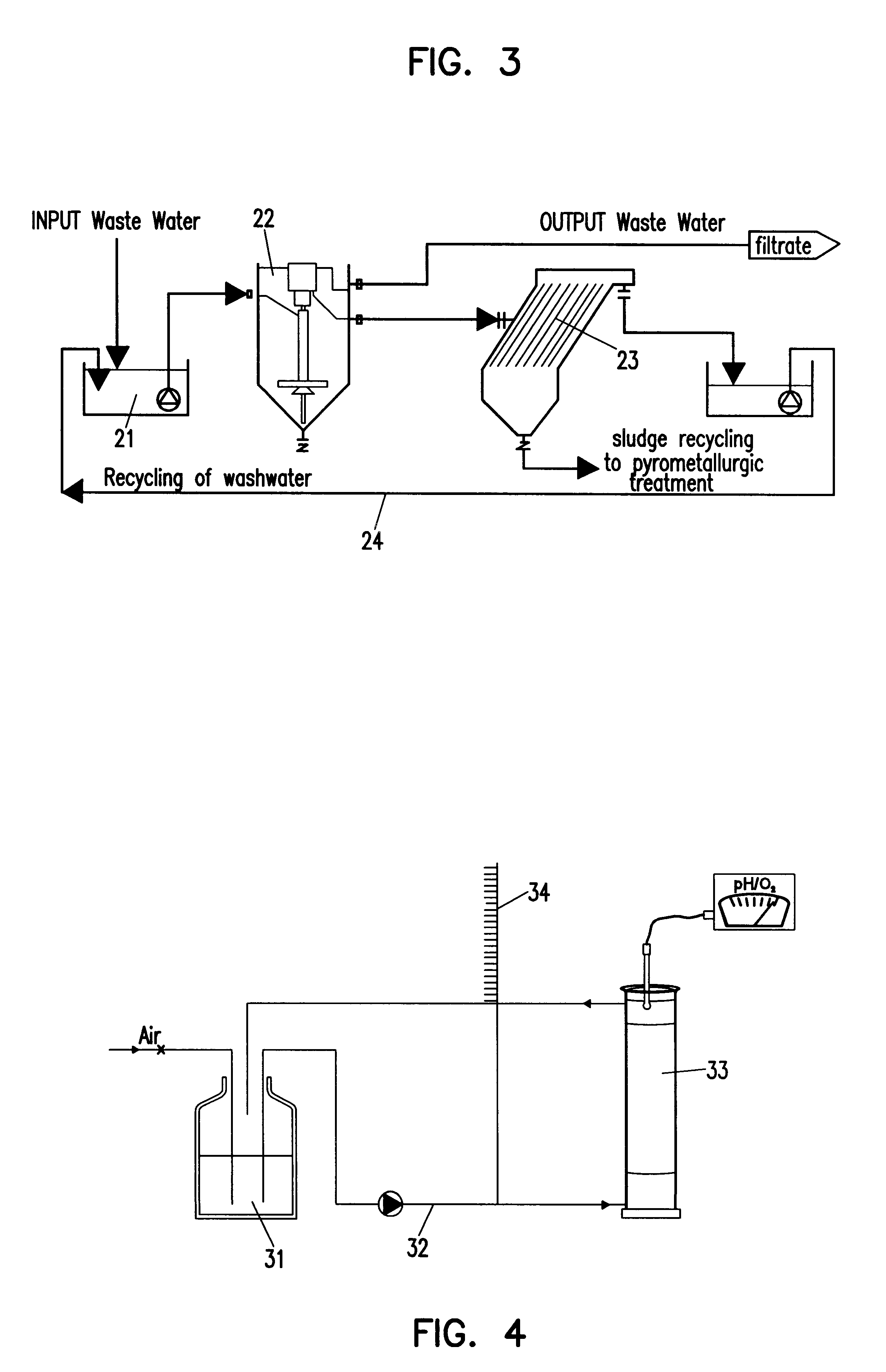 Method and plant for purification of metals from water
