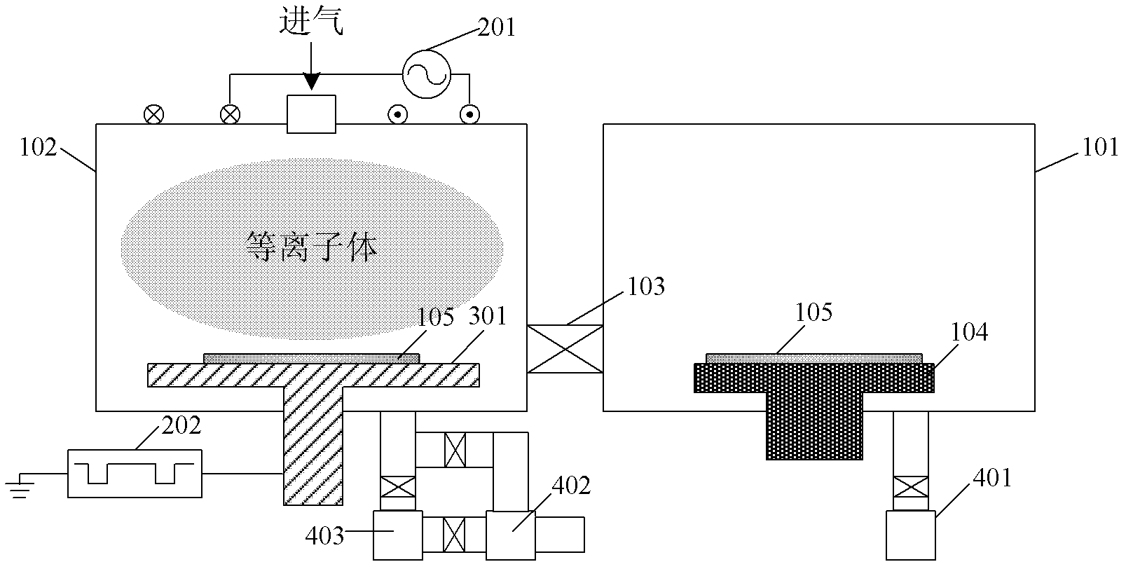 Plasma immersion injection structure