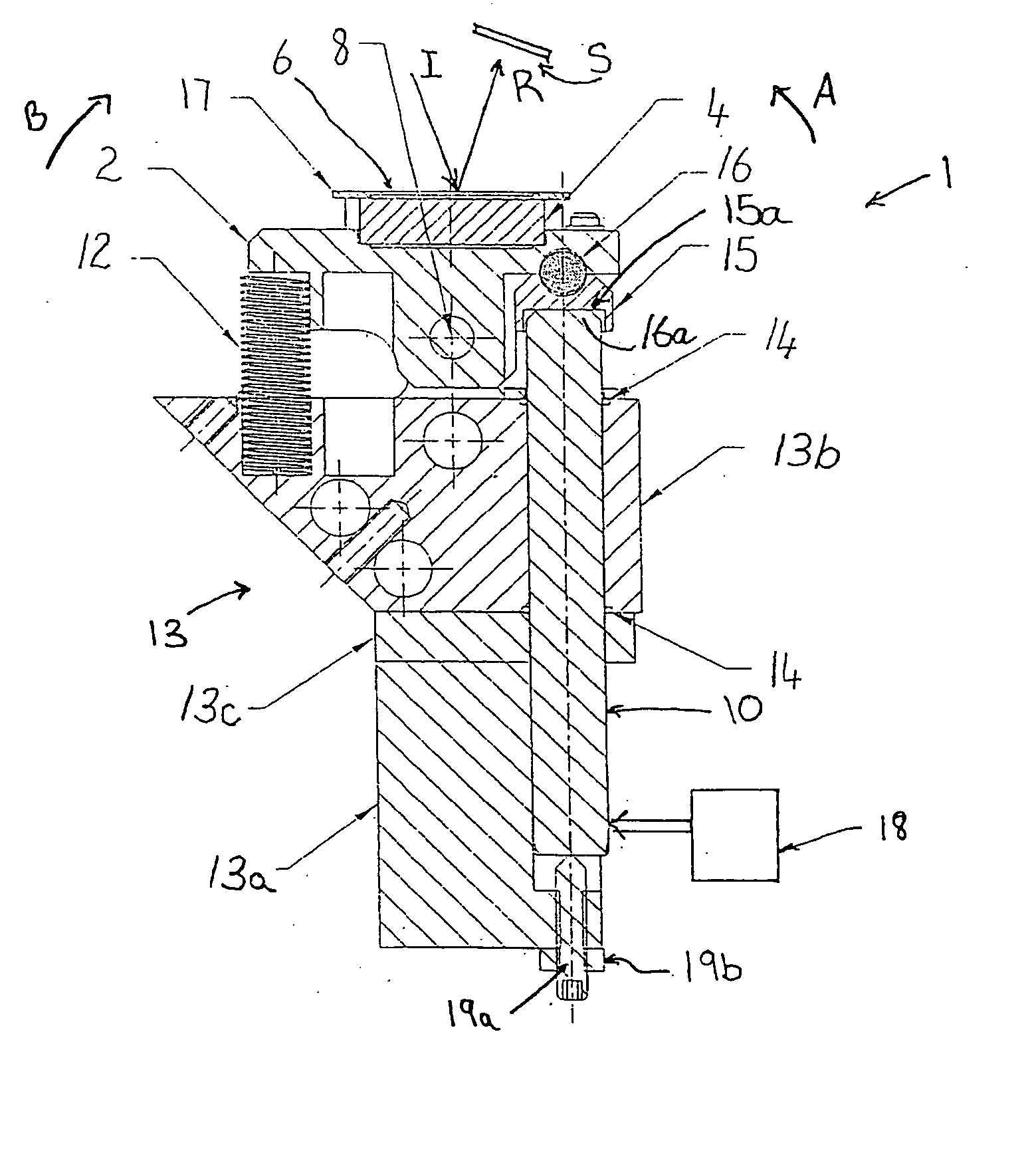 Scanning device and method of scanning an optical beam over a surface