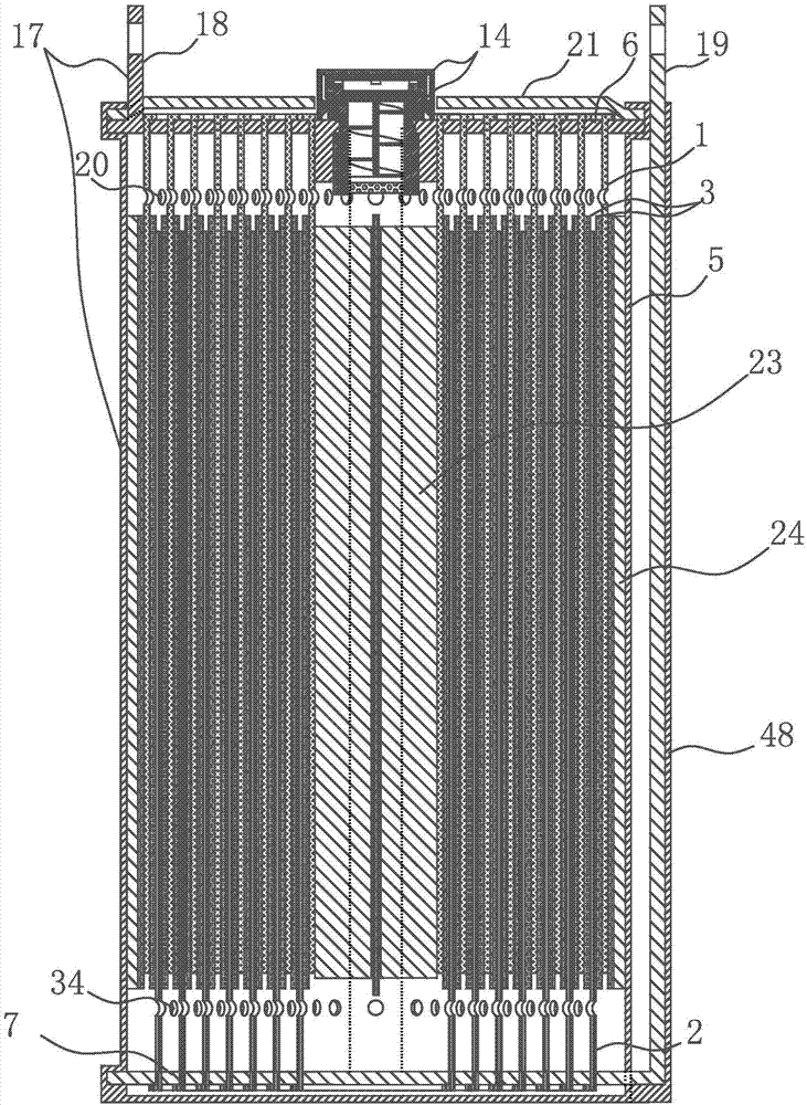 Winding battery with asymmetric hybrid meshed pole plates, same-direction electrodes and dual-membrane safety valve