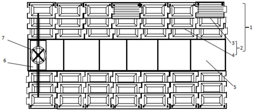 Guiding and draining side ditch made from building blocks and parameter determination method thereof