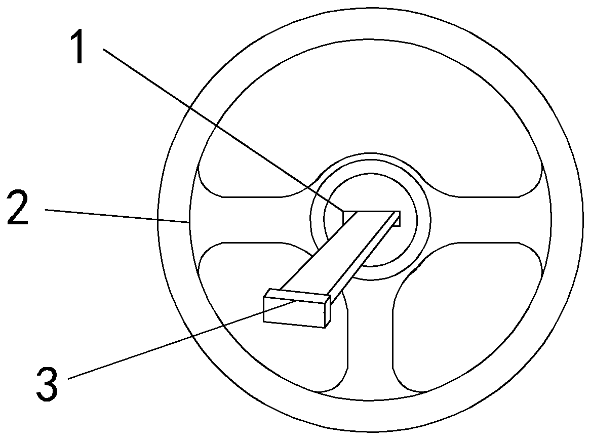 Steering wheel with safety hammer
