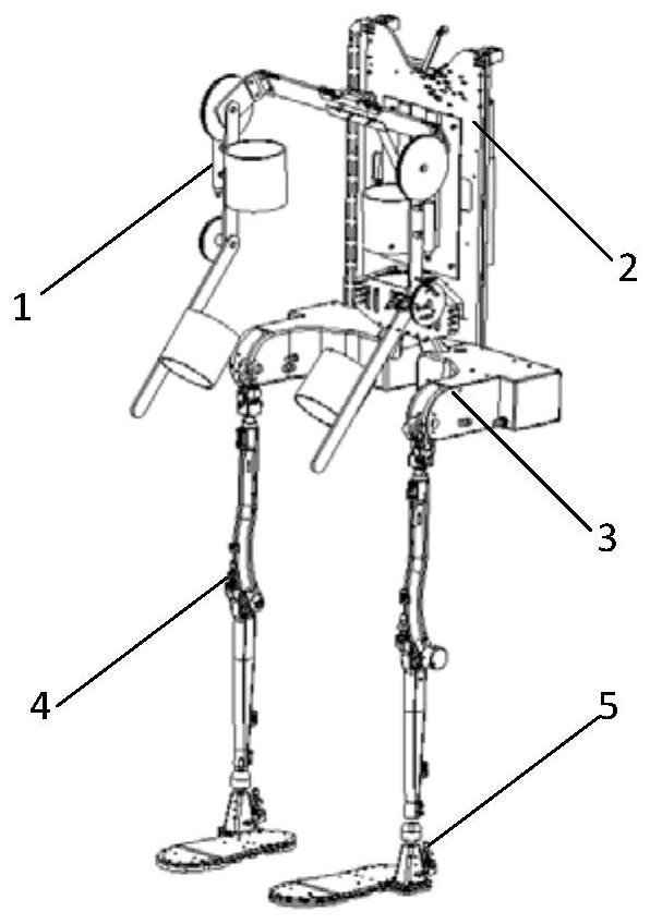 Exoskeleton device for carrying assistance
