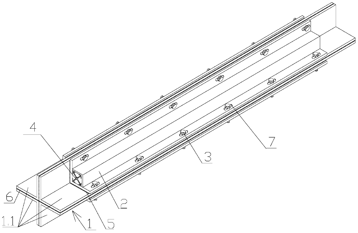 Crisscross section total-prefabricated-type anti-buckling supporting member