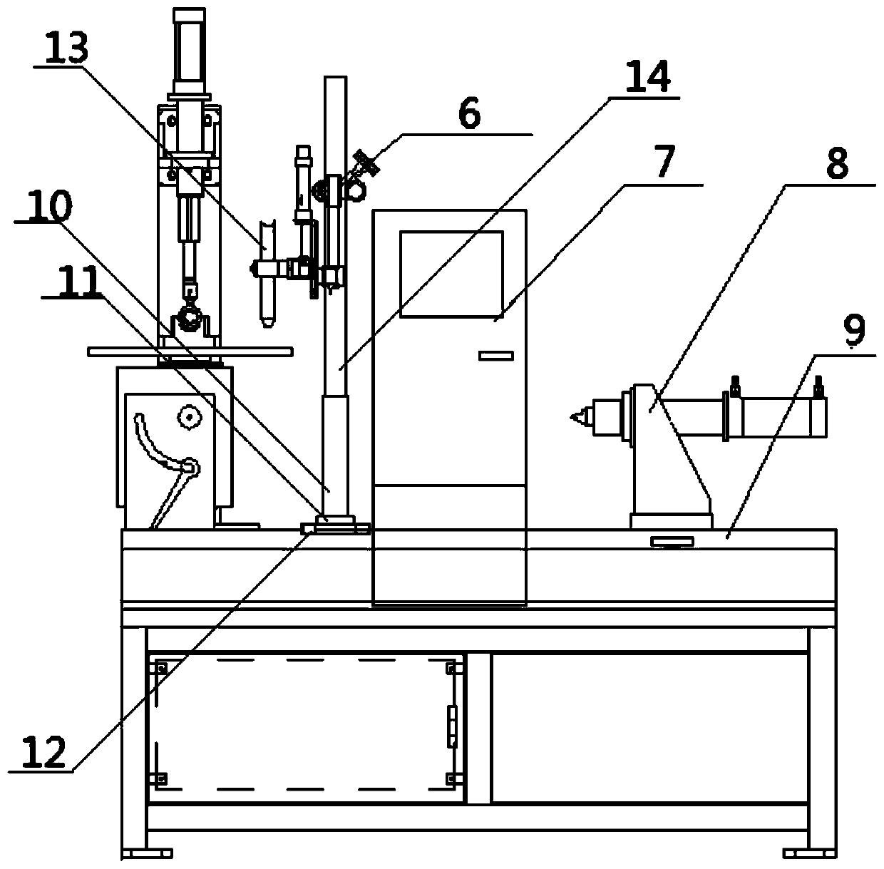 Welding machine for automatic circular-seam argon arc wire adding and using method thereof