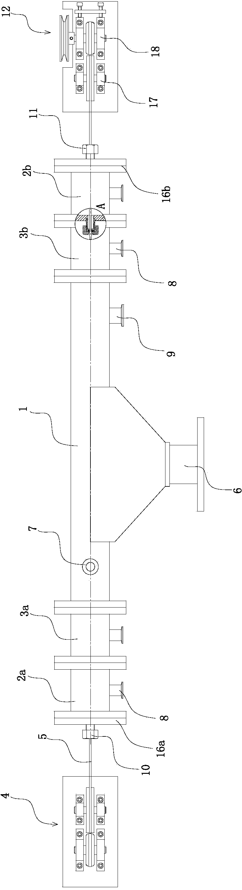 Continuous coating device for coating layer on surface of cable and method thereof