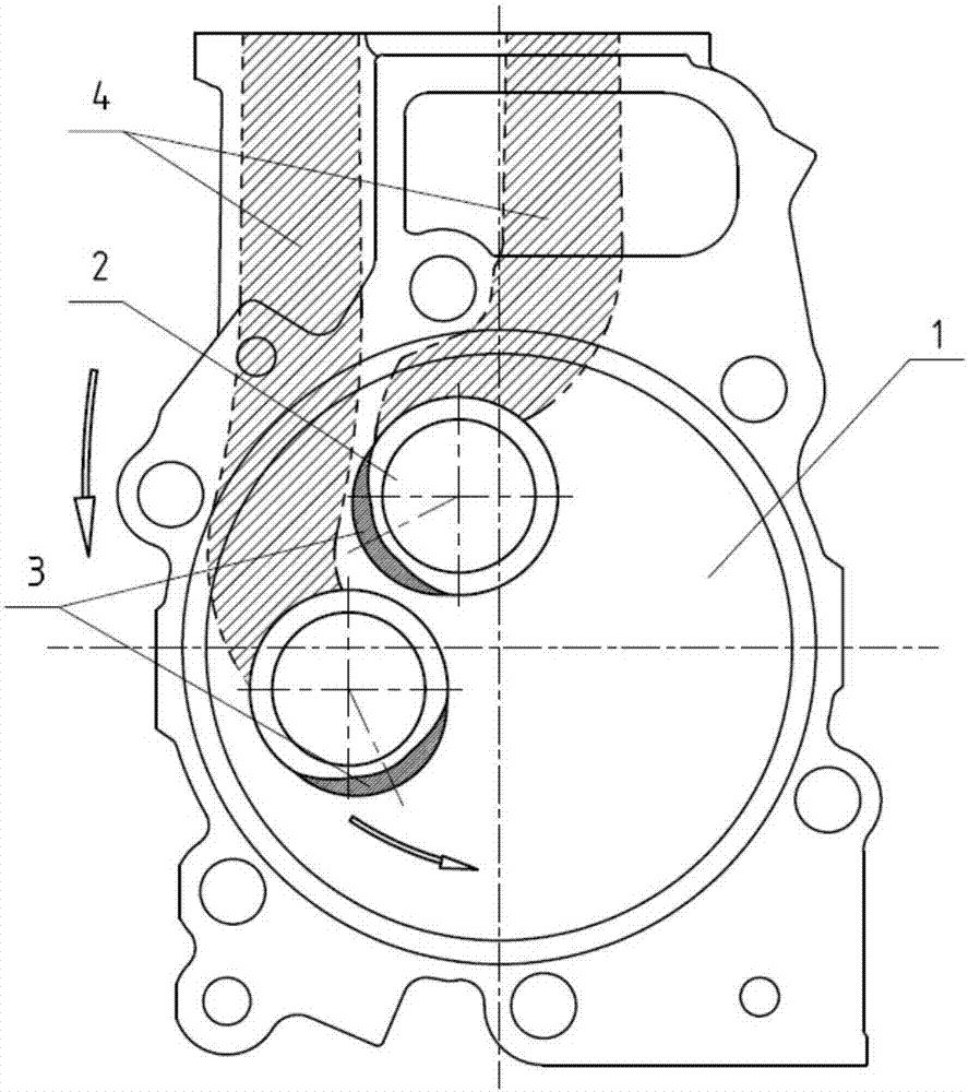 Air inlet guide structure for air inlet channels located on bottom face of cylinder cover