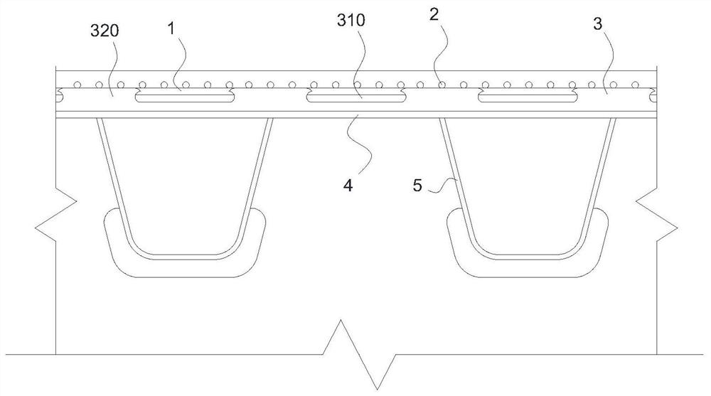Orthotropic steel bridge deck fatigue reinforcing body structure and construction method thereof