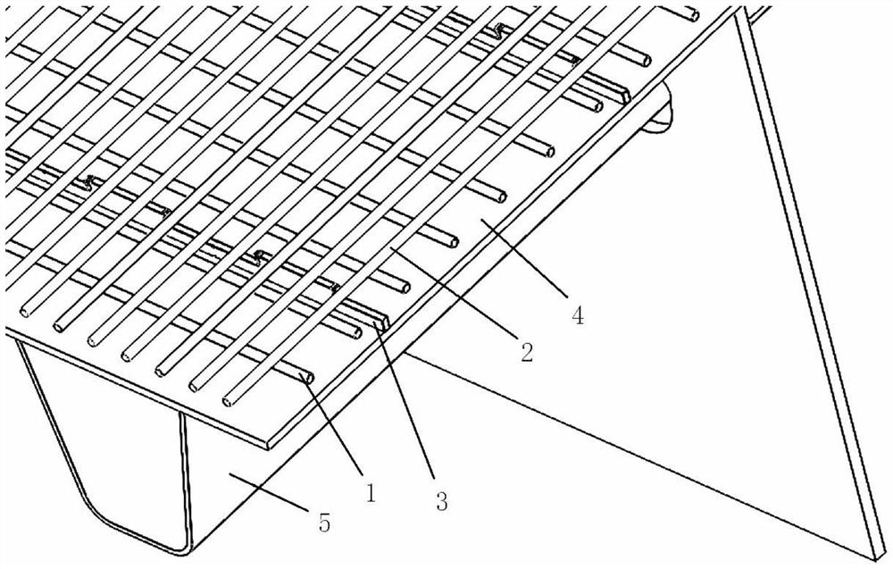 Orthotropic steel bridge deck fatigue reinforcing body structure and construction method thereof