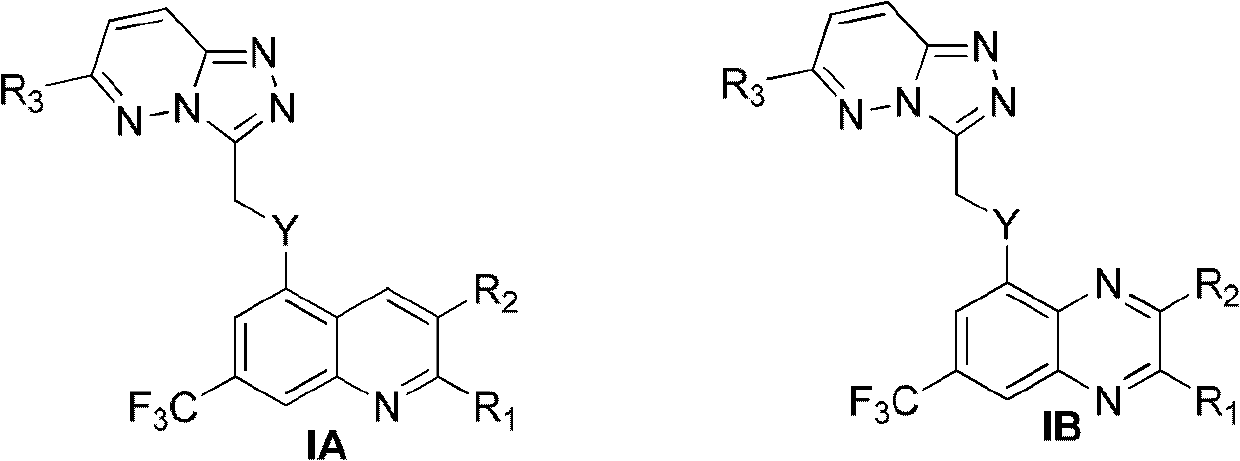 Trifluoro methyl substituted quinoline or quinoxaline compound and preparation method thereof, and pharmaceutical composition containing the compound and purpose thereof