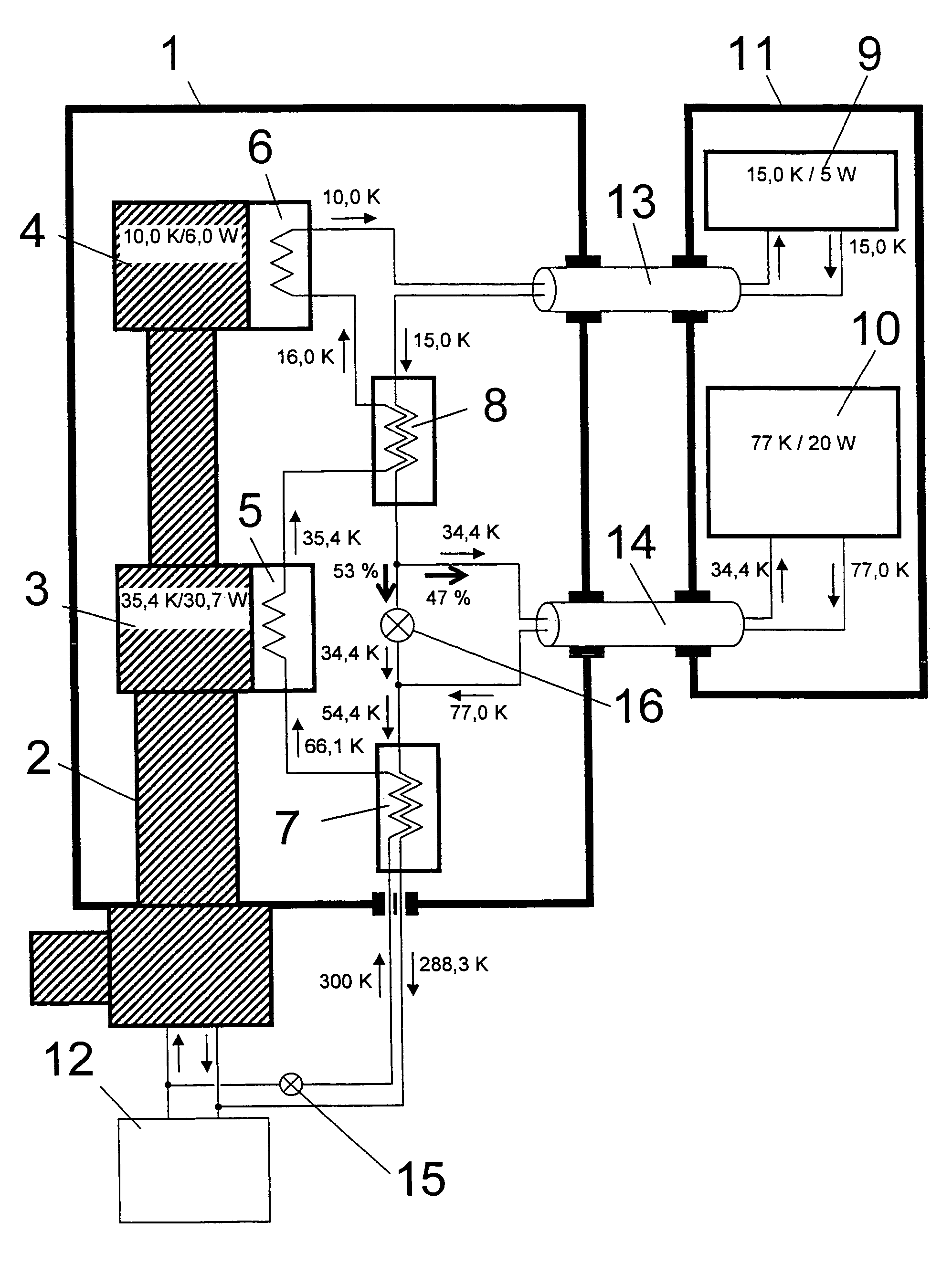 NMR spectrometer with refrigerator cooling