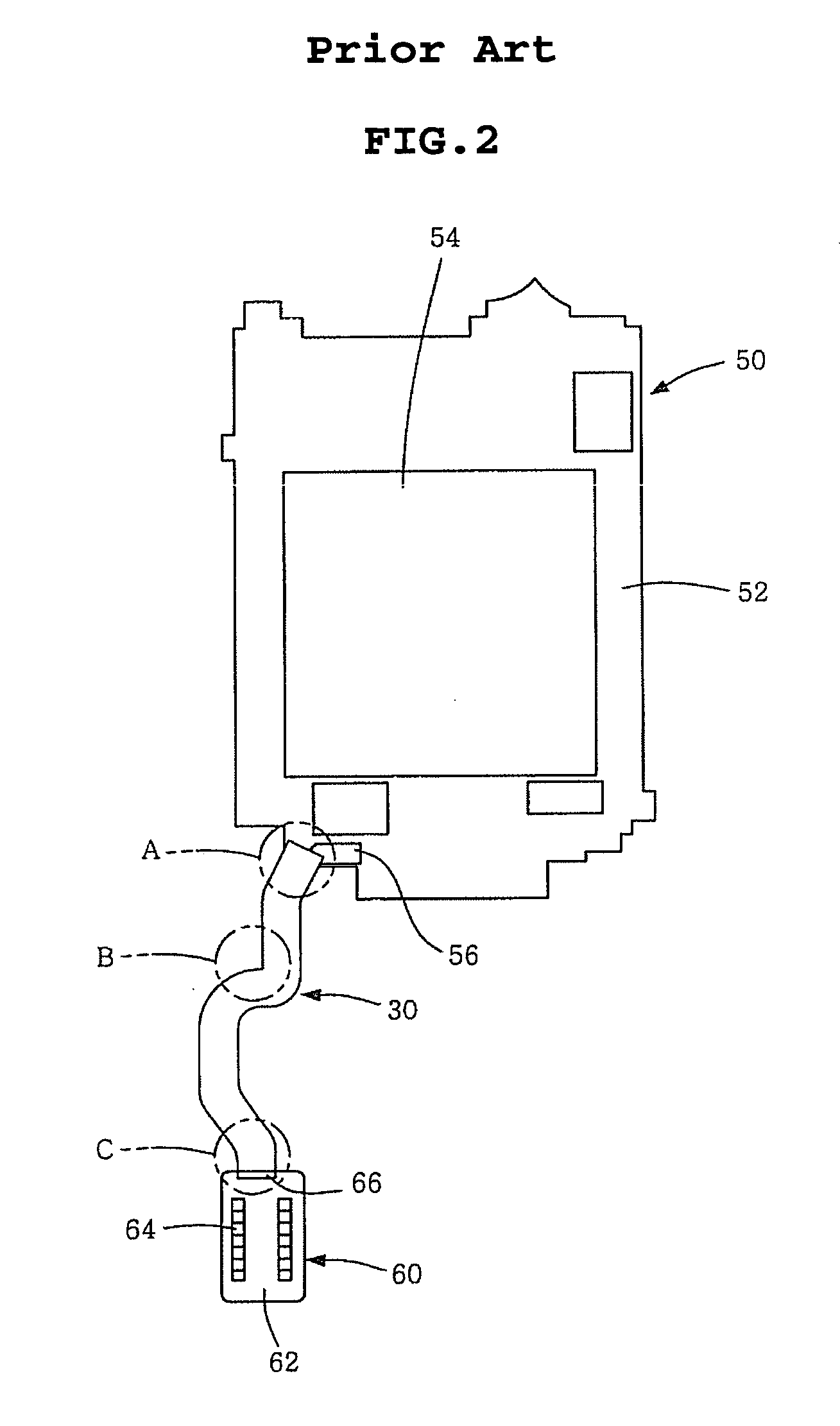Flexible PCB having surplus bends for electronic equipment
