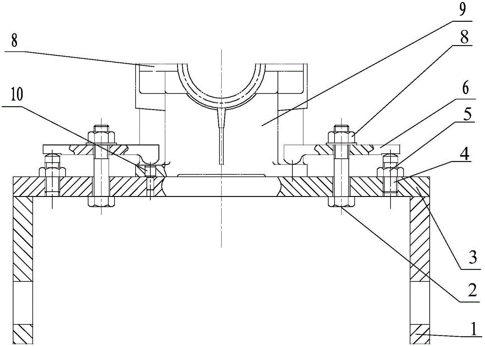 Clamping device and method for oil pointer hole machining of single-stage cone gear reduction case