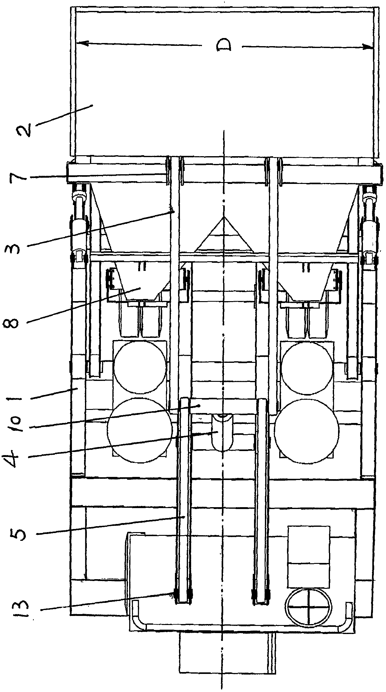 Traveling type automatic material loading patching machine device